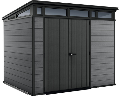 Abri de jardin avec porte double et lanterneau