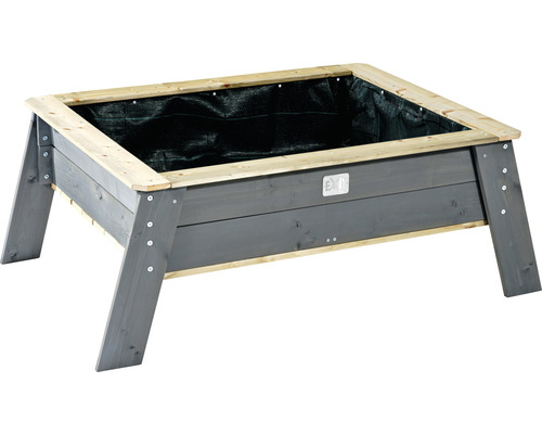 Jardinière surélevée en bois avec film intérieur et logo EXIT