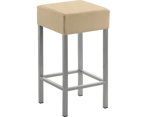 Chaise de bar Mayer Sitzmöbel 1113 34 x 34 x 65 cm acier perle argent/beige Tabouret avec assise carrée et structure métallique