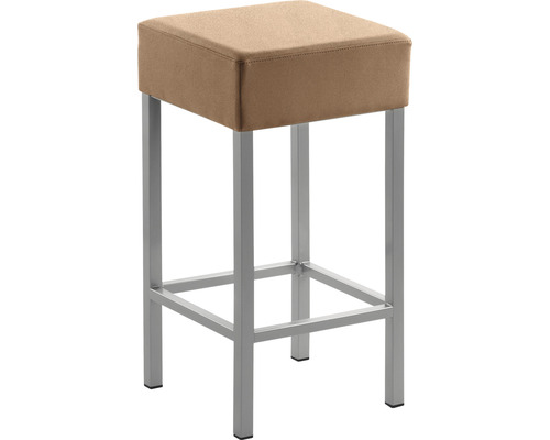 Chaise de bar Mayer Sitzmöbel 1113 34 x 34 x 65 cm acier perle argent/brun clair Tabouret avec assise carrée et structure métallique