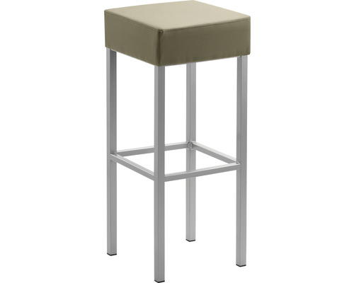 Chaise de bar Mayer Sitzmöbel 1113 34 x 34 x 65 cm acier argent perle/taupe Tabouret de bar carré avec structure en métal et assise rembourrée