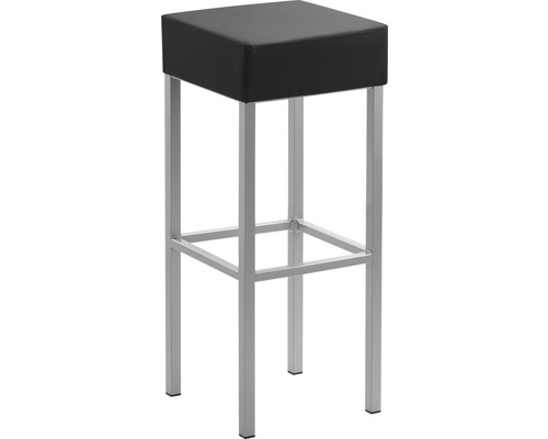 Chaise de bar Mayer Sitzmöbel 1123 34 x 34 x 82 cm acier argent perle/anthracite Tabouret de bar carré avec cadre en métal et assise en similicuir