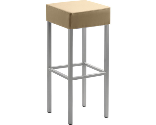 Chaise de bar Mayer Sitzmöbel 1123 34 x 34 x 82 cm acier perle argent/beige Tabouret de bar avec assise carrée et structure en métal