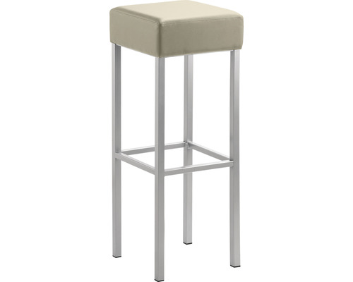 Chaise de bar Mayer Sitzmöbel 1136 34 x 34 x 92 cm acier argent perle/taupe Tabouret de bar carré avec cadre en métal et coussin d''assise