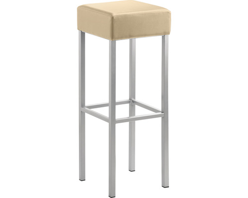 Chaise de bar Mayer Sitzmöbel 1136 34 x 34 x 92 cm acier perle argent/beige Tabouret de bar avec assise carrée et structure métallique