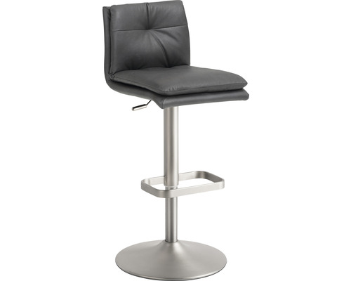Chaise de bar Mayer Sitzmöbel 1211 44 x 47 x 80 cm acier chrome mat/graphite Tabouret de bar avec assise réglable en hauteur et repose-pieds