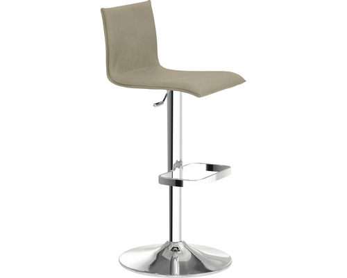 Barhocker mit Metallfuß und Sitz aus Kunstleder