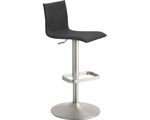 Chaise de bar Mayer Sitzmöbel 1212 45 x 47 x 79 cm acier chrome mat/graphite Tabouret de bar avec assise, dossier, repose-pieds et colonne en métal