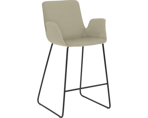 Chaise de bar Mayer Sitzmöbel 1222 53 x 49 x 95 cm acier noir/taupe 1222_K3_30484 Tabouret de bar avec accoudoirs et cadre en métal