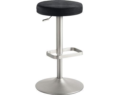 Chaise de bar Mayer Sitzmöbel 1200 44 x 44 x 55 cm acier chrome mat/anthracite Tabouret de bar avec assise ronde et repose-pieds