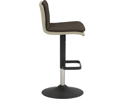 Barstuhl Mayer Sitzmöbel 1211 44 x 47 x 80 cm Stahl schwarz/taupe + schokobraun Barhocker mit Fußstütze und gepolsterter Sitzfläche