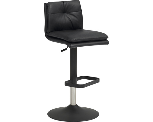 Höhenverstellbarer Barhocker mit Fußstütze und Kunstlederbezug