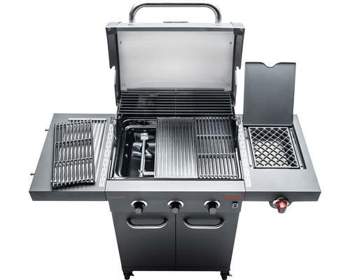 Offener Gasgrill mit Seitenablagen und Grillrost