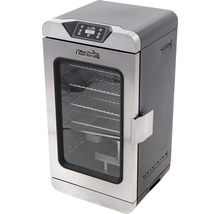 Fumoir électrique avec porte en verre et panneau de commande.