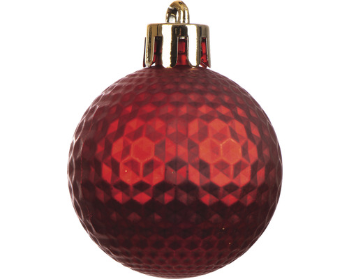Boule de Noël rouge avec motif