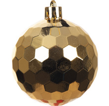 Boule de Noël dorée avec motif à facettes