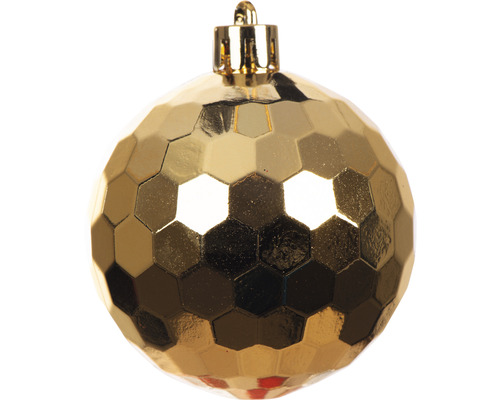 Boule de Noël dorée avec motif à facettes