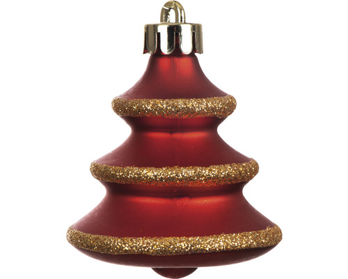 Décoration de sapin de Noël en forme de sapin avec détails pailletés