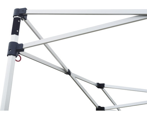 Vue détaillée de l''armature d''une tente pliante en aluminium