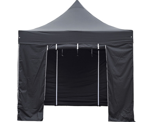 Tente pliante noire avec parois latérales