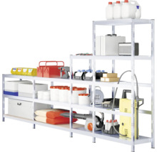 Système d''étagères avec outils et fournitures pour le bricolage