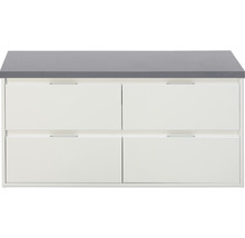 Meuble sous-lavabo avec quatre tiroirs et plateau gris