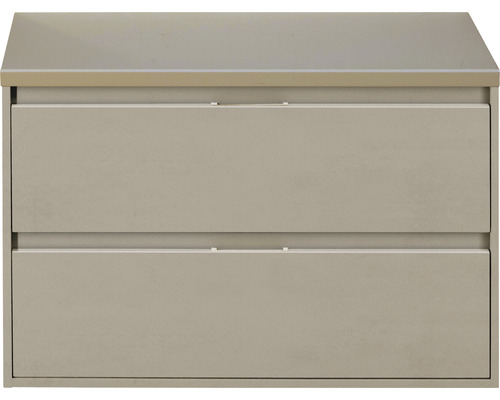 Meuble sous-vasque Sanox Porto couleur de façade gris silex 90 x 59 x 50 cm avec plan vasque Meuble sous-vasque Sanox Porto couleur de façade gris silex 90 x 59 x 50 cm avec plan vasque