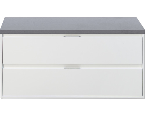 Waschtischunterschrank Sanox Porto Frontfarbe weiß hochglanz BxHxT 120,2 x 58,6 x 50 cm WT-Platte icegreen Waschtischunterschrank Sanox Porto Frontfarbe weiß hochglanz BxHxT 120,2 x 58,6 x 50 cm WT-Platte icegreen