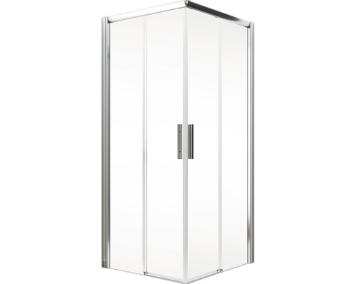 Cabine de douche d''angle avec deux portes pivotantes