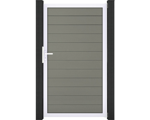 Einzeltor GroJa Flex DIN universal vormontiert ohne Pfosten Rahmen silber 100 x 180 cm grau