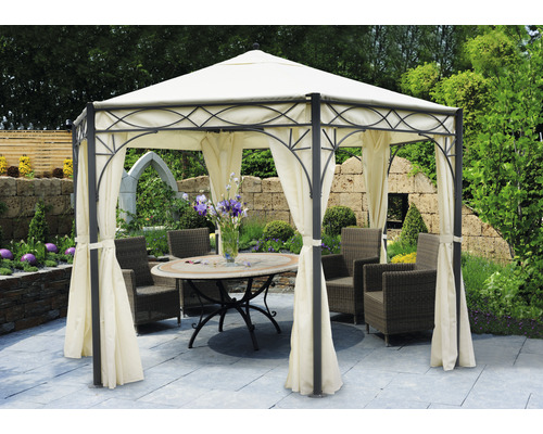 Pavillon bellavista – Home & Garden® 3,45 x 3,45 x 2,70 m hexagonal beige