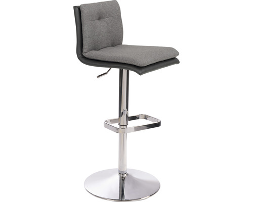 Chaise de bar Mayer Sitzmöbel 1211 44 x 47 x 80 cm acier chrome/anthracite + gris Tabouret de bar avec dossier, repose-pieds et réglage de la hauteur