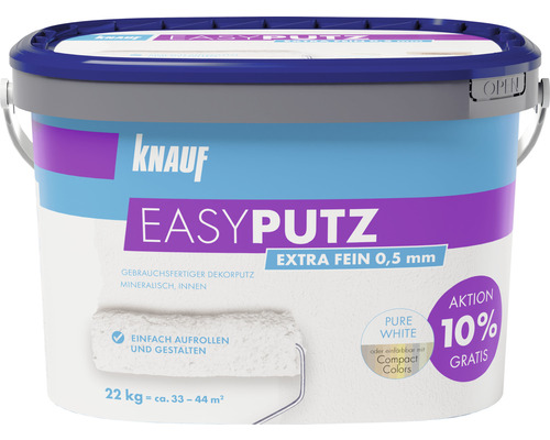 Knauf EASYPUTZ Dekorputz extra fein 0,5 mm weiß 22 kg Eimer Knauf Easyputz gebrauchsfertiger Dekorputz für Innenräume