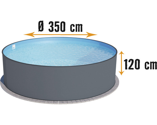 Piscine Ronde Poolomio à Paroi En Acier - 240 X 90 Cm, Blanc, Kit Complet Avec Skimmer - 5
