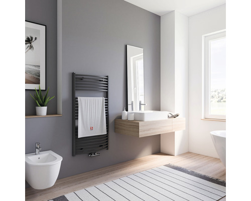 Radiateur de salle de bains Schulte Europa 1135 x 600 mm anthracite avec raccordement central