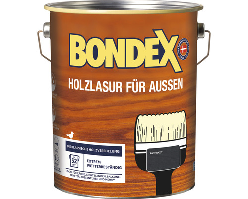Lasure pour bois Bondex anthracite 4 l