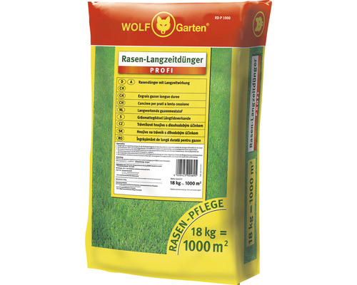 Engrais pour gazon longue durée WOLF-Garten Profi 18 kg / 1000 m² Wolf Garten Engrais gazon longue durée Profi, adapté pour 1000 mètres carrés