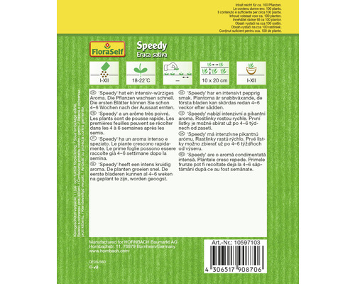 Samenpackung Speedy Eruca sativa für circa 100 Pflanzen