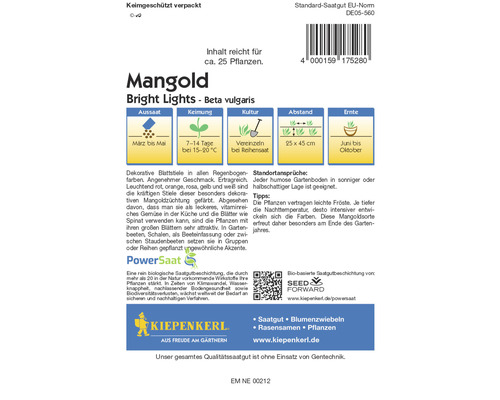 Mangold Bright Lights Saatgutpackung