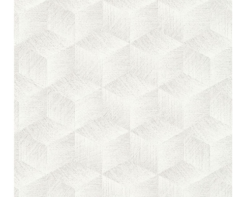 Papier peint intissé 38506-2 Natural Living graphique 3D gris Papier peint avec motif géométrique en forme de cube