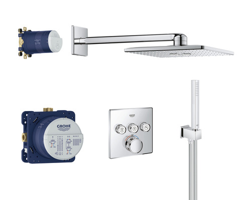 Système de douche Grohe avec douche de tête, douchette à main et thermostat