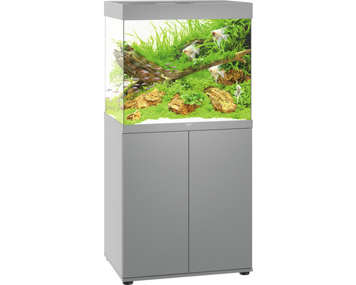 Aquariumkombination Juwel Lido 200 LED SBX mit LED-Beleuchtung, Heizer, Filter und Unterschrank grau