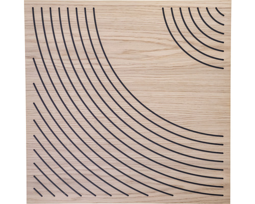 Panneau acoustique WAVO bois 500 x 500 x 57 mm Panneau en bois avec motif géométrique en quart de cercle