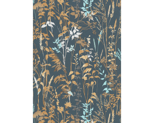 Papier peint intissé 10258-08 Casual Chique feuilles bleu Papier peint à motif de plantes