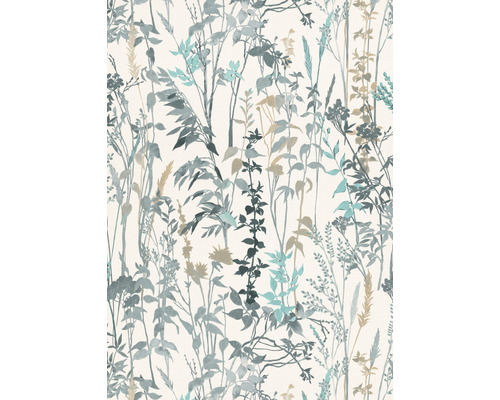 Papier peint intissé 10258-18 Casual Chique feuilles turquoise Papier peint avec motif de plantes