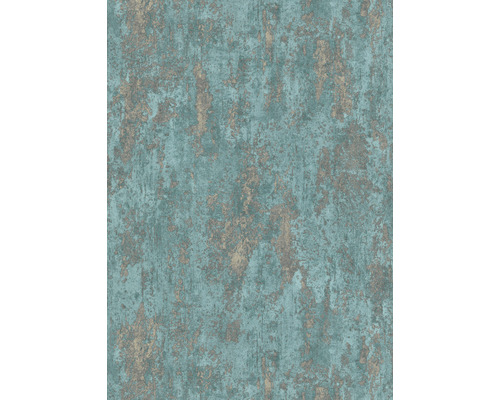 Papier peint intissé 10273-18 Casual Chique aspect pierre turquoise