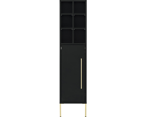 Armoire maxi Möbelpartner Sarah couleur de façade noir 30,4 x 130,6 x 21,8 cm