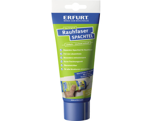 Enduit de rénovation pour papier peint ingrain Erfurt blanc 330 g Tube de mastic Erfurt Rauhfaser