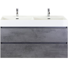 Ensemble de meubles de salle de bains Maxx XL 120 cm lavabo double céramique modèle 2 béton anthracite-thumb-0