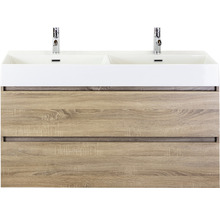 Waschtischunterschrank mit zwei Waschbecken und zwei Schubladen